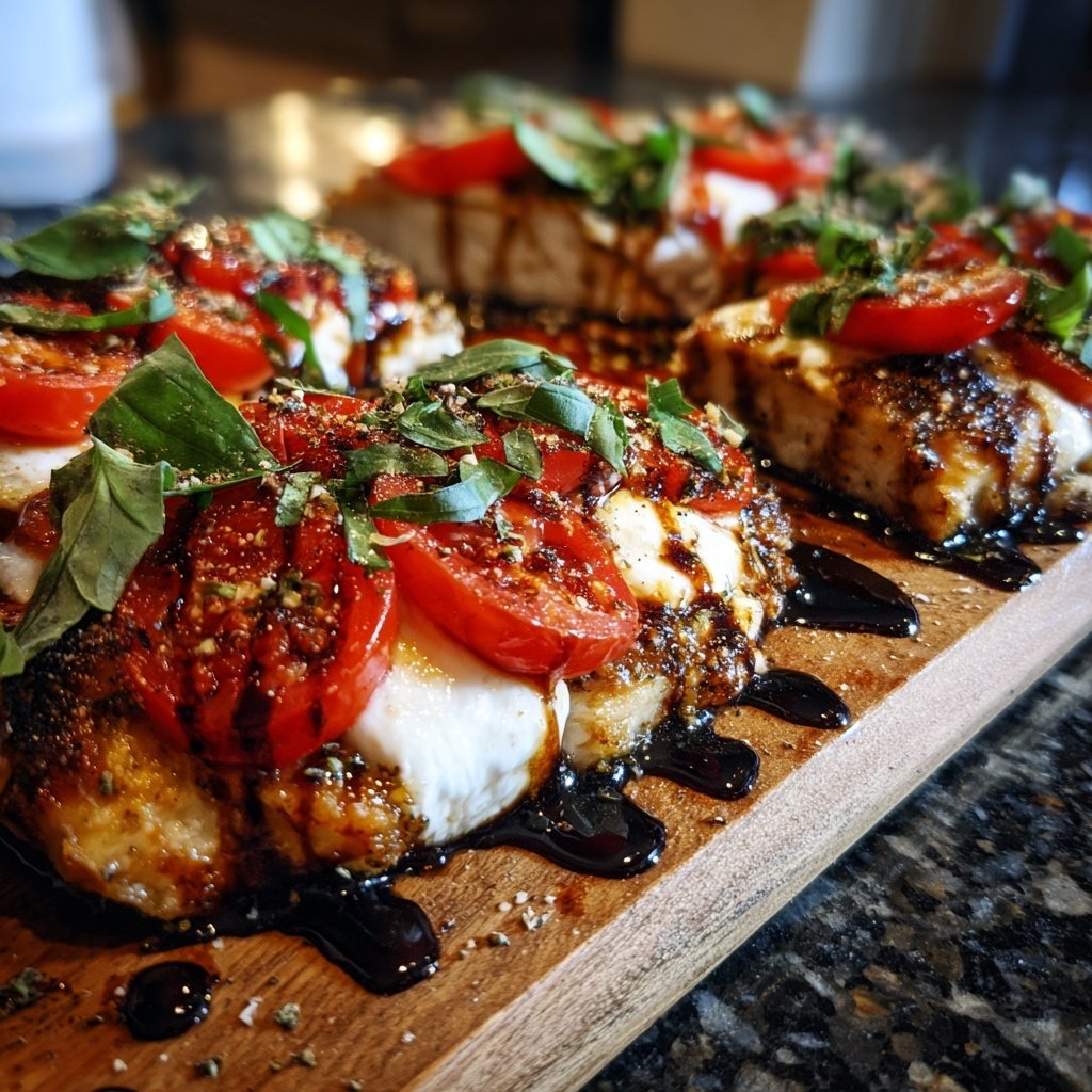 Balsamico Hähnchen Caprese mit Kräutern