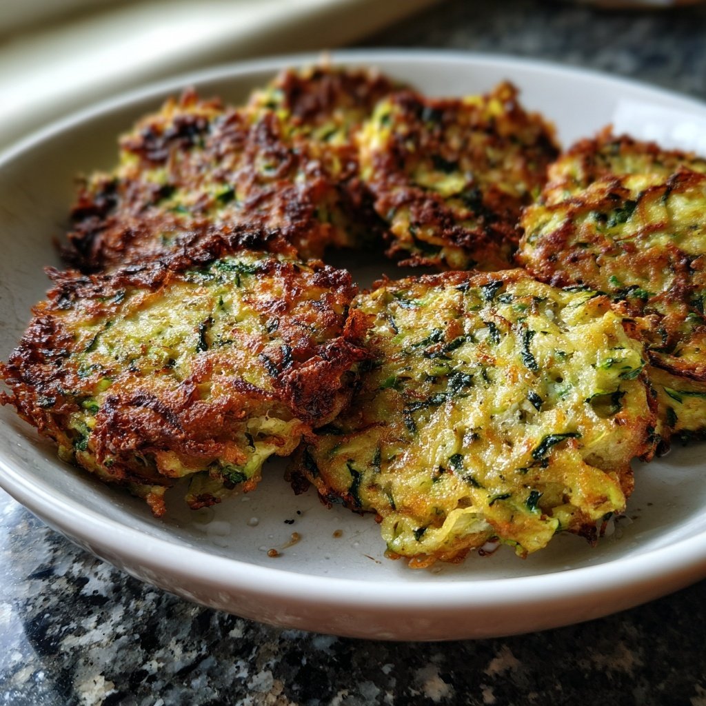 Knusprige Zucchini Puffer mit Dip