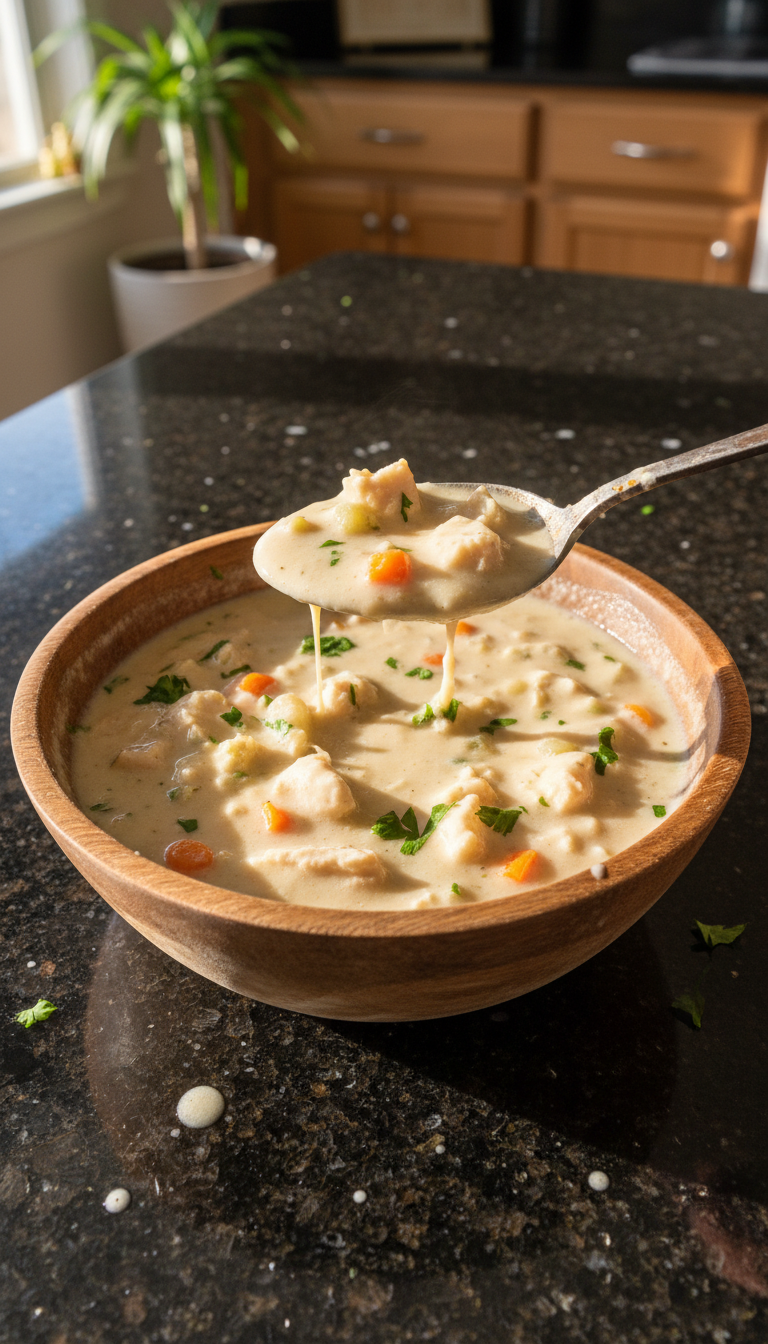 Cremige Hähnchen Suppe Wohlfühlschale
