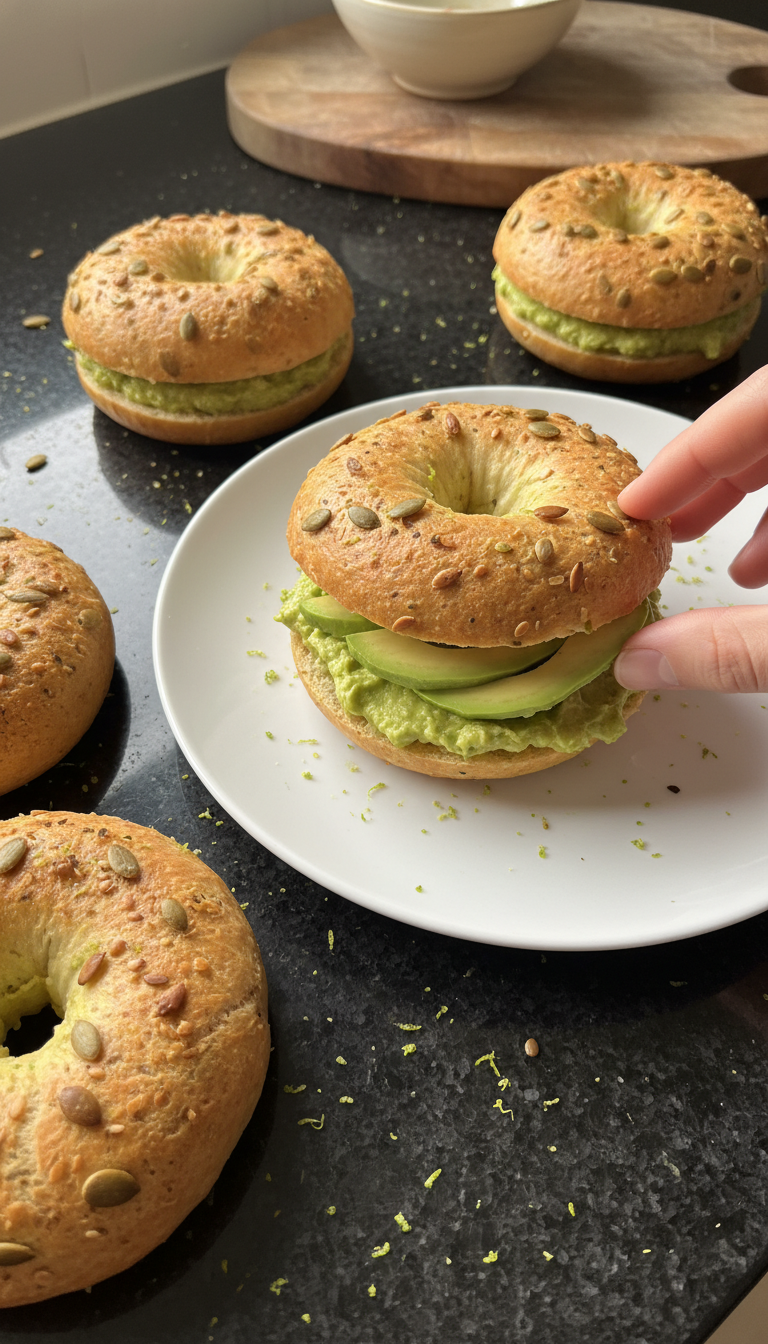Avocado Limetten Hochprotein Bagels​