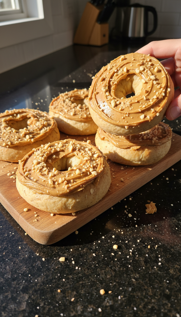 Erdnussbutter Protein Bagels​