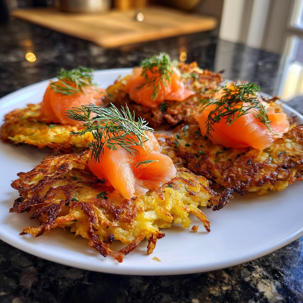 Mini-Kartoffelrösti mit Räucherlachs