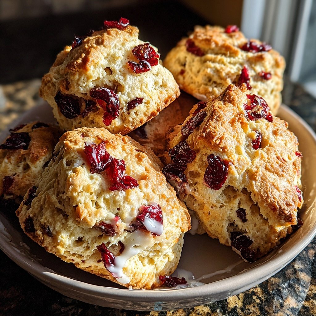 Cranberry Orange Scones mit Orangebutter