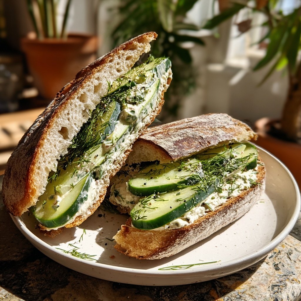 Gurken Sandwiches mit frischem Dill