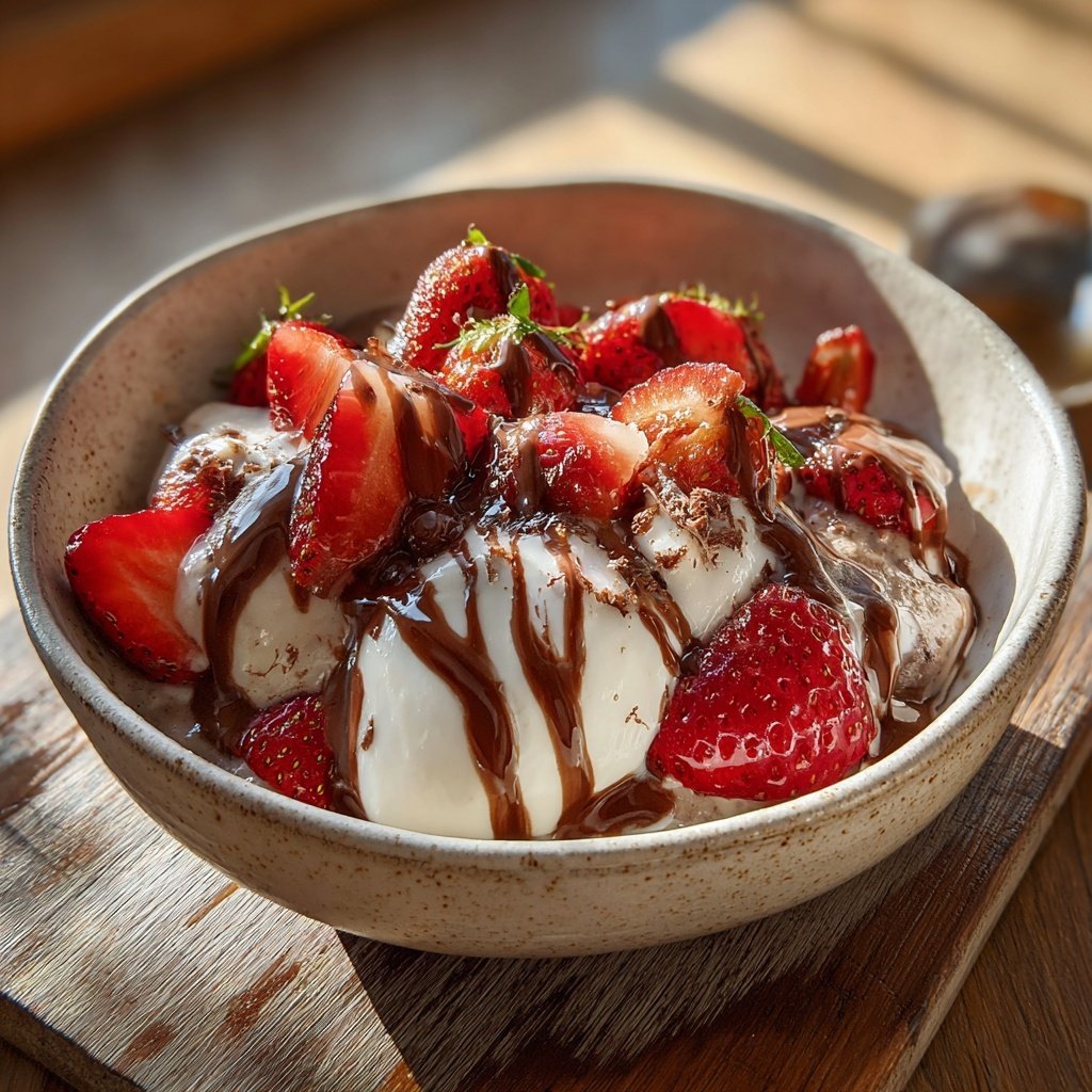 Schokoladen-Erdbeeren Frühstücks-Bowl