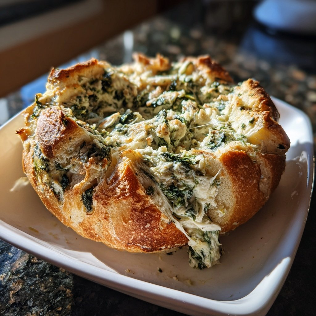 Spinat Artischocken Dip mit Semmelbröseln