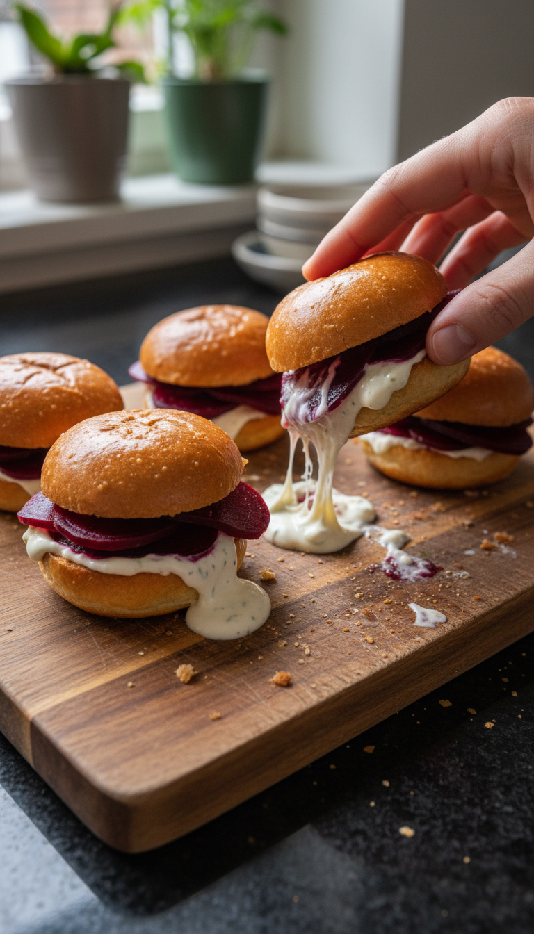 Eingelegte Rote Bete Aioli Slider