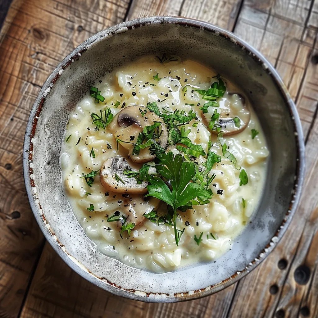 Cremiges Rosenkohl-Pilz-Risotto