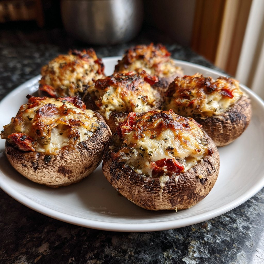 Gefüllte Pilze Getrocknete Tomaten