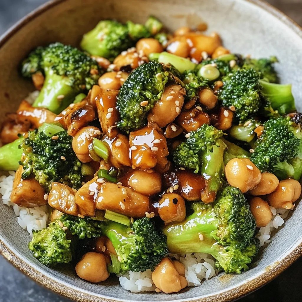Knoblauch-Brokkoli-Pfanne mit Kichererbsen