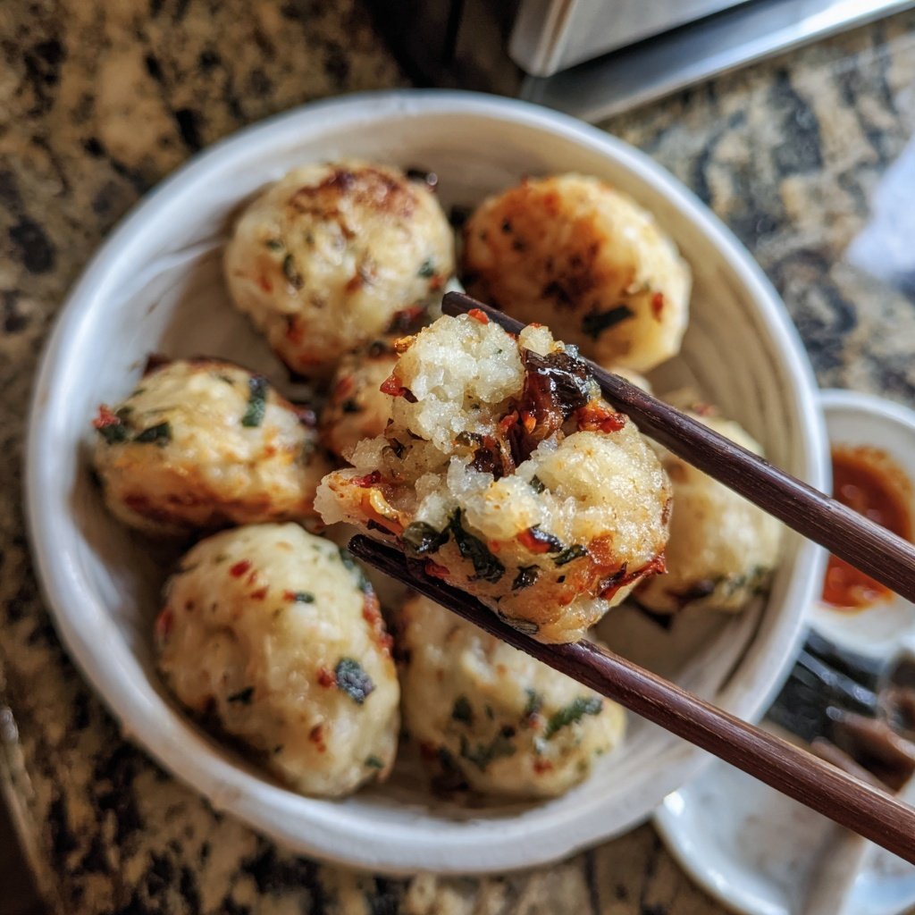 Gedämpfte Knödel Shiitake Kimchi