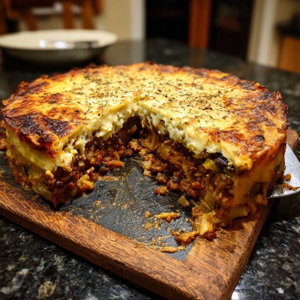 Gemüse Moussaka mit Linsen