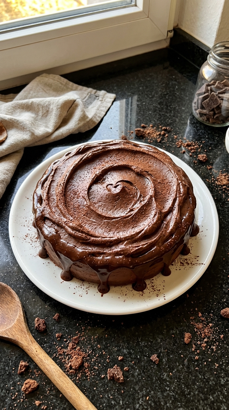 Aufgeschlagene Schoko Ganache Glasur