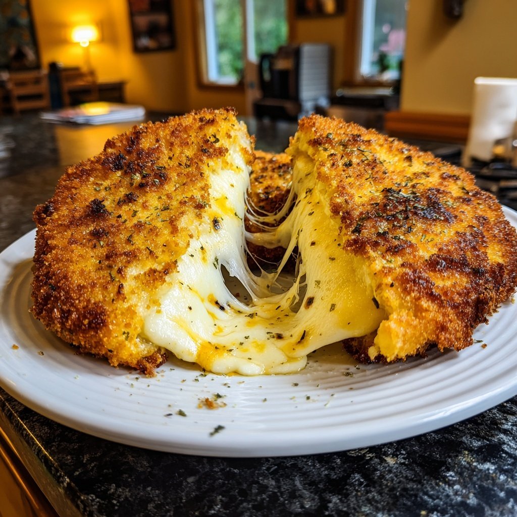 Mozzarella Schnitzel knusprig Käse Mantel