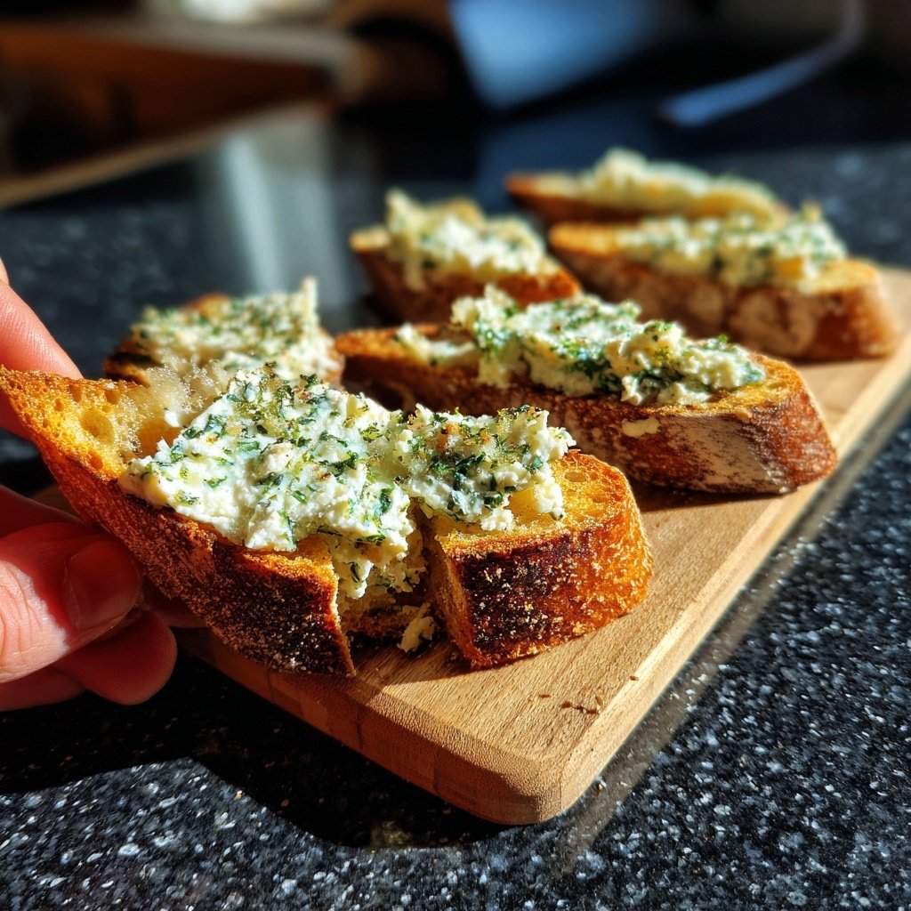 Kräuter Ziegenkäse Crostini Häppchen