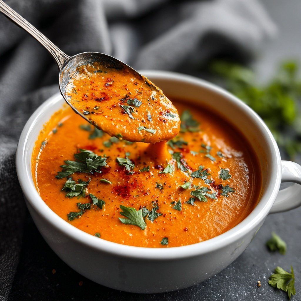 Rote Linsen Suppe mit Koriander