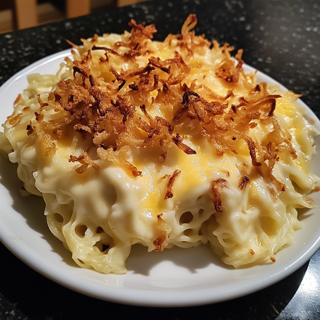 Käse Spätzle mit Röstzwiebeln