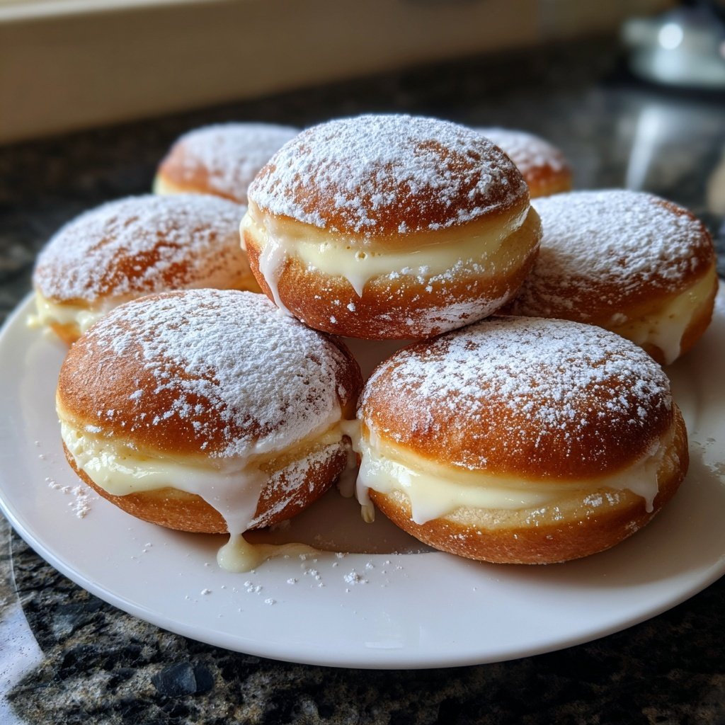 Brioche Donuts mit Vanillecreme-Füllung